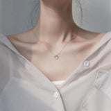 925 Sterling Silver Geometric Pendant Necklace For Women Jewelry Gift