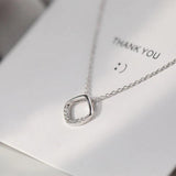 925 Sterling Silver Geometric Pendant Necklace For Women Jewelry Gift
