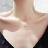 925 Sterling Silver Geometric Pendant Necklace For Women Jewelry Gift
