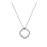 925 Sterling Silver Geometric Pendant Necklace For Women Jewelry Gift