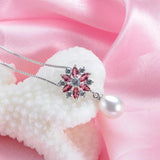 Classic Red Zircons Pendant 925 Sterling Silver Jewelry Women
