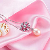 Classic Red Zircons Pendant 925 Sterling Silver Jewelry Women