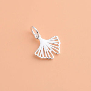 TrustDavis 925 Sterling Silver Ginkgo Charm Pendant DIY Fine Jewelry