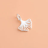 TrustDavis 925 Sterling Silver Ginkgo Charm Pendant DIY Fine Jewelry