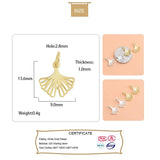 TrustDavis 925 Sterling Silver Ginkgo Charm Pendant DIY Fine Jewelry