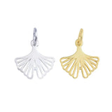 TrustDavis 925 Sterling Silver Ginkgo Charm Pendant DIY Fine Jewelry