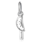 TrustDavis 925 Silver Straightedge Protractor Charm Pendant