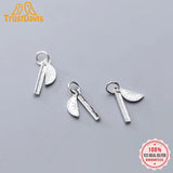 TrustDavis 925 Silver Straightedge Protractor Charm Pendant