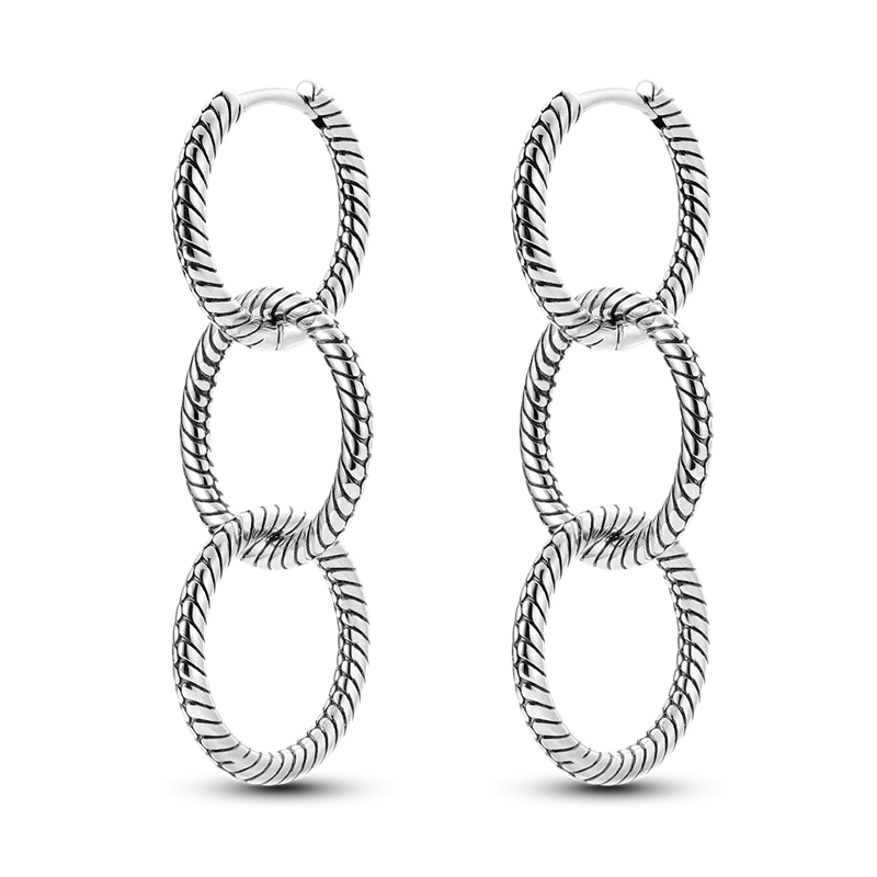 925 Silver Zircon Snake Bone Hoop Earrings DIY Party Wedding