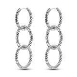 925 Silver Zircon Snake Bone Hoop Earrings DIY Party Wedding