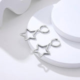 925 Silver Zircon Snake Bone Hoop Earrings DIY Party Wedding