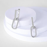 925 Silver Zircon Snake Bone Hoop Earrings DIY Party Wedding