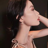 Silver Star Moon Asymmetric Stud Earring Lady Party Jewelry