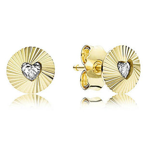 925 Silver Rose Gold Circular Fans Earring