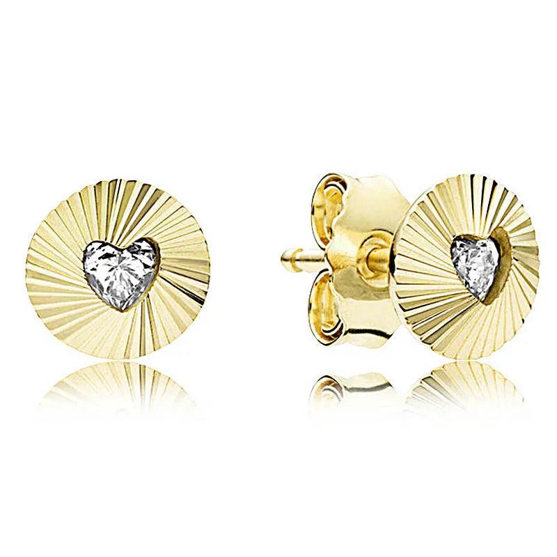 925 Silver Rose Gold Circular Fans Earring