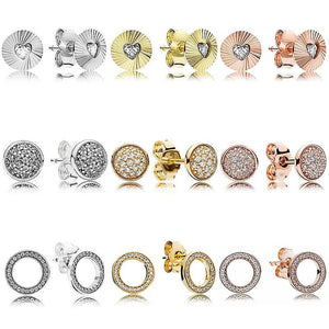 925 Silver Rose Gold Circular Fans Earring
