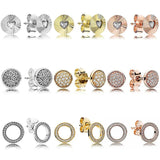 925 Silver Rose Gold Circular Fans Earring