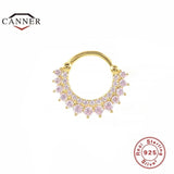 Pink Zircon Ear Studs 925 Sterling Silver Lightning Stud Earrings for Women