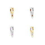Sterling Silver Tassel Earrings with Zircon Star Pendants