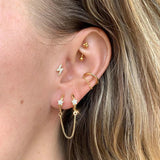 Sterling Silver Tassel Earrings with Zircon Star Pendants