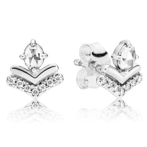 925 Silver Earring Daisy Clusters Tree of Love Crystal Women Jewelry