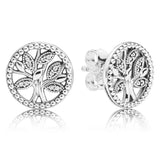 925 Silver Earring Daisy Clusters Tree of Love Crystal Women Jewelry