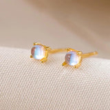 925 Silver Aurora Small Stud Earrings Women Classic Minimalist Jewelry