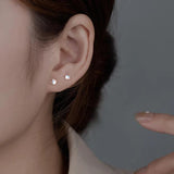 925 Silver Aurora Small Stud Earrings Women Classic Minimalist Jewelry