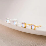 925 Silver Aurora Small Stud Earrings Women Classic Minimalist Jewelry