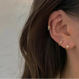 S925 Silver Earrings Cross Butterfly Crystal Jewelry Wedding Party