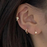 S925 Silver Earrings Cross Butterfly Crystal Jewelry Wedding Party
