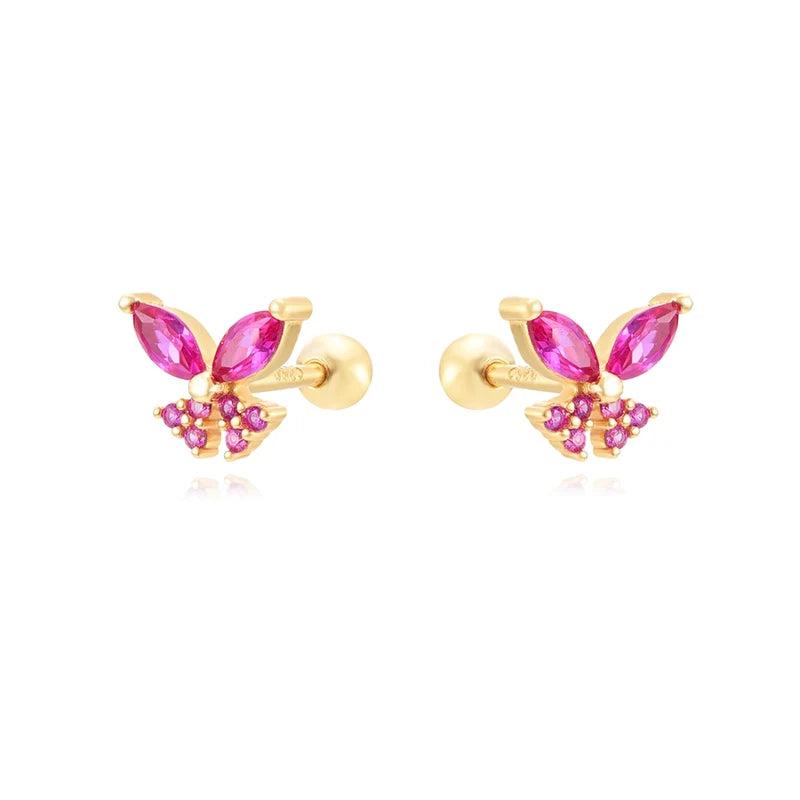 CZ Zircon Threaded Piercing Women's Stud Earrings