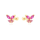 CZ Zircon Threaded Piercing Women's Stud Earrings