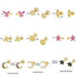 CZ Zircon Threaded Piercing Women's Stud Earrings