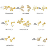 CZ Zircon Threaded Piercing Women's Stud Earrings