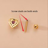 CZ Zircon Threaded Piercing Women's Stud Earrings
