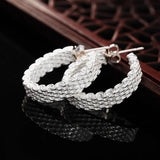 925 Silver Circle Hoop Earring Women Jewelry