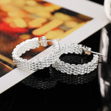 925 Silver Circle Hoop Earring Women Jewelry