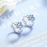 Dolphin Silver Earring Jewelry Gift CZ Animal Footprint Hoop Earrings Women