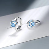 Dolphin Silver Earring Jewelry Gift CZ Animal Footprint Hoop Earrings Women
