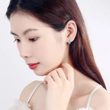 Dolphin Silver Earring Jewelry Gift CZ Animal Footprint Hoop Earrings Women