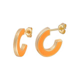 925 Silver Earrings Orange/Yellow Crystal Pendants Hoops High Jewelry