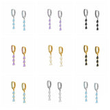 Delicate Zircon Charms Dangle Earrings Crystal Pendant Circle Earrings