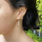 Delicate Zircon Charms Dangle Earrings Crystal Pendant Circle Earrings