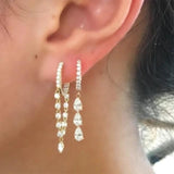 Delicate Zircon Charms Dangle Earrings Crystal Pendant Circle Earrings