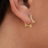 925 Silver Geometric C Crystal CZ Earrings for Women