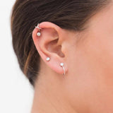 925 Silver Geometric C Crystal CZ Earrings for Women