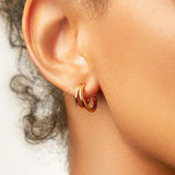 925 Silver Geometric C Crystal CZ Earrings for Women