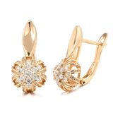585 Rose Gold Zircon Hoop Earrings for Wedding