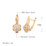 585 Rose Gold Zircon Hoop Earrings for Wedding